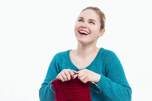 Klient z haftowanym produktem